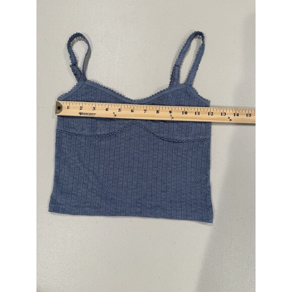 Edikted Crop Tank Top Women XS Cotton Stretch Y2K Babydoll Coquette Romantic - Picture 6 of 6